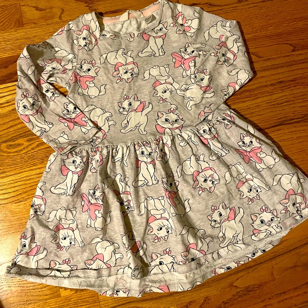 H&M x Disney Marie from Aristocats Dress sz 4-6 long sleeve